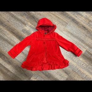 Isobella & Chloe Red Fleece Coat - Sz 6